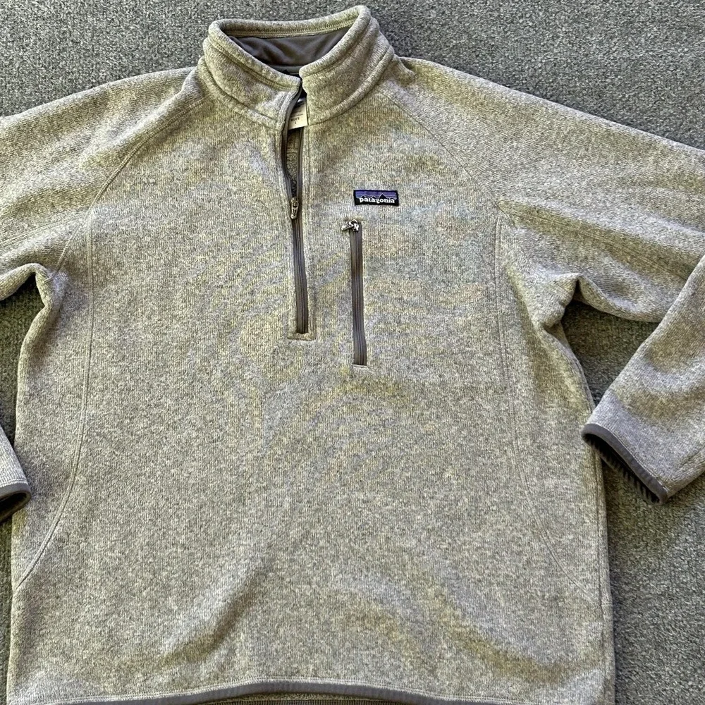 Patagonia Better Sweater Mens Large Gray 1/4 Zip Fleece Pullover Top Layer